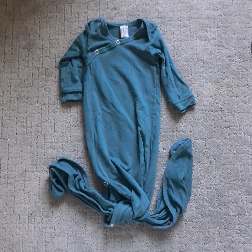 Copper Pearl Knotted Gown sz Newborn steel blue